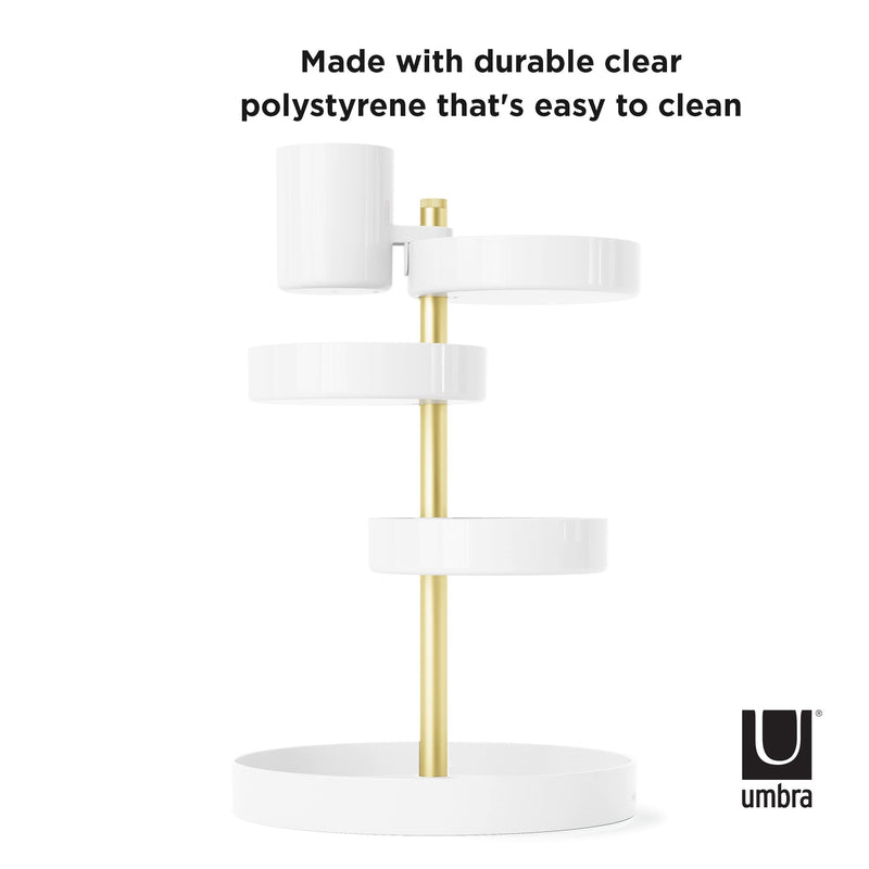 UMBRA - Pirouette Cosmetic Organizer Home & Kitchen Clear - Nickel