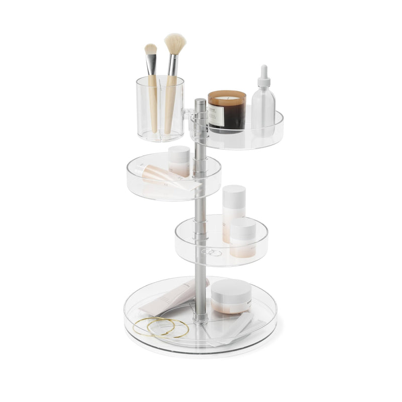 UMBRA - Pirouette Cosmetic Organizer Home & Kitchen Clear - Nickel