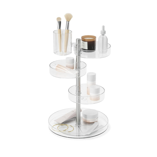 UMBRA - Pirouette Cosmetic Organizer Home & Kitchen Clear - Nickel