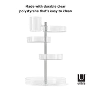 UMBRA - Pirouette Cosmetic Organizer Home & Kitchen Clear - Nickel