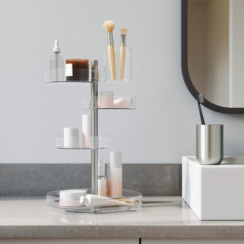 UMBRA - Pirouette Cosmetic Organizer Home & Kitchen White - Brass