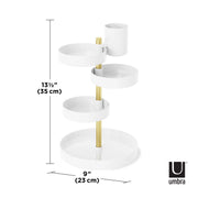 UMBRA - Pirouette Cosmetic Organizer Home & Kitchen White - Brass