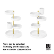 UMBRA - Pirouette Cosmetic Organizer Home & Kitchen White - Brass