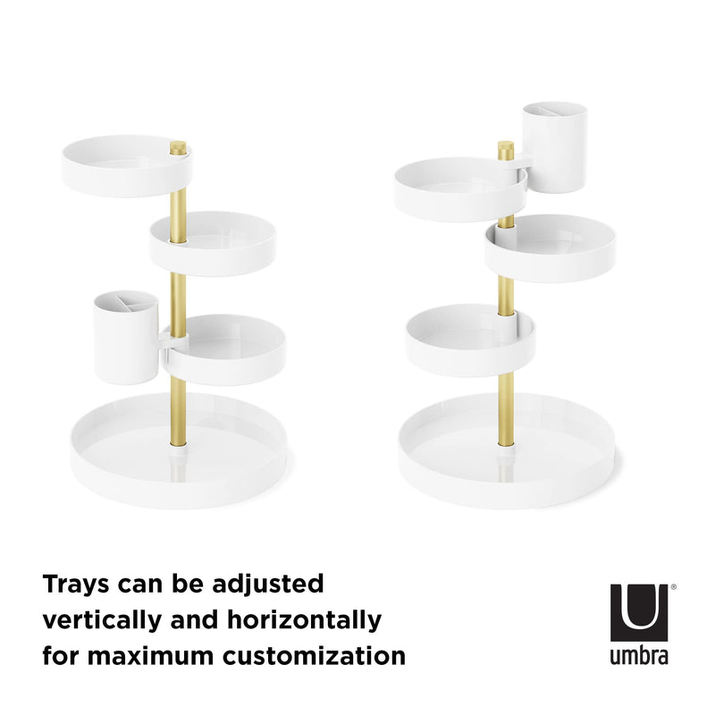 UMBRA - Pirouette Cosmetic Organizer Home & Kitchen White - Brass