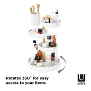 UMBRA - Pirouette Cosmetic Organizer Home & Kitchen White - Brass