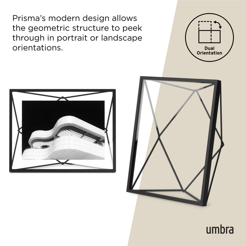 UMBRA - Prisma Picture Frame | Modern Geometric Photo Frame Home & Kitchen Black 5x7" (13x18 cm)