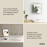 UMBRA - Prisma Picture Frame | Modern Geometric Photo Frame Home & Kitchen Chrome 8x10" (20x25 cm)