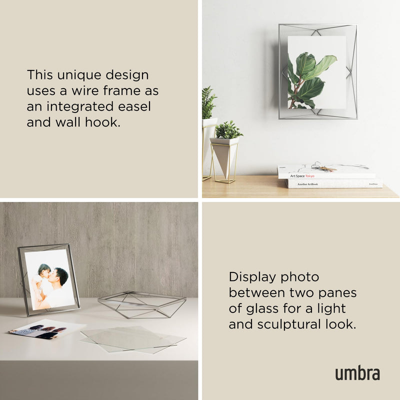 UMBRA - Prisma Picture Frame | Modern Geometric Photo Frame Home & Kitchen Chrome 8x10" (20x25 cm)