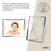 UMBRA - Prisma Picture Frame | Modern Geometric Photo Frame Home & Kitchen Chrome 8x10" (20x25 cm)