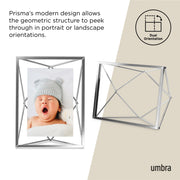 UMBRA - Prisma Picture Frame | Modern Geometric Photo Frame Home & Kitchen Chrome 8x10" (20x25 cm)