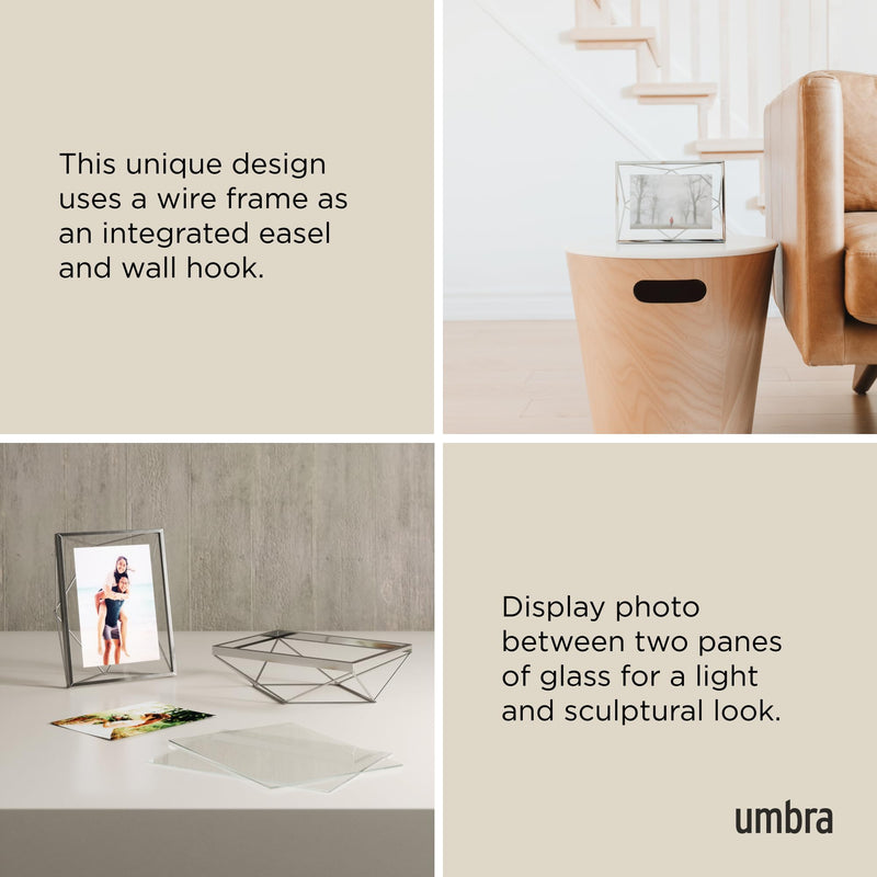 UMBRA - Prisma Picture Frame | Modern Geometric Photo Frame Home & Kitchen Chrome 8x10" (20x25 cm)