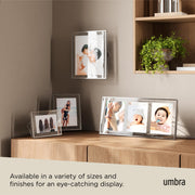 UMBRA - Prisma Picture Frame | Modern Geometric Photo Frame Home & Kitchen Chrome 8x10" (20x25 cm)