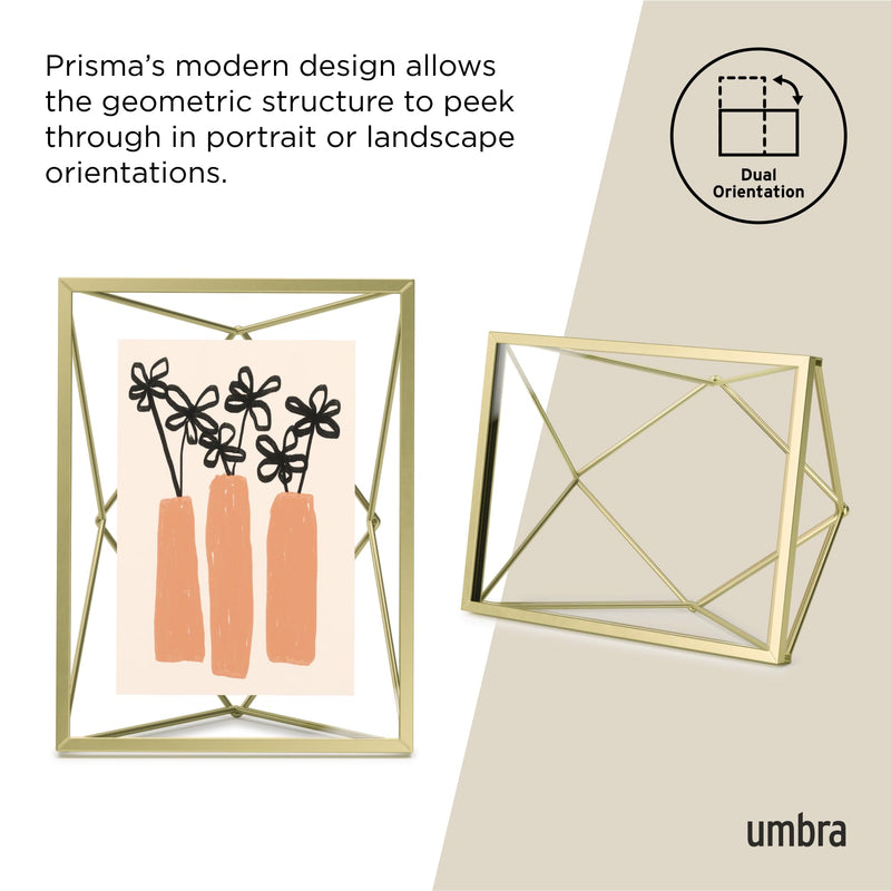 UMBRA - Prisma Picture Frame | Modern Geometric Photo Frame Home & Kitchen Chrome 8x10" (20x25 cm)