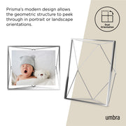 UMBRA - Prisma Picture Frame | Modern Geometric Photo Frame Home & Kitchen Chrome 8x10" (20x25 cm)