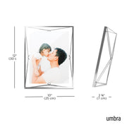UMBRA - Prisma Picture Frame | Modern Geometric Photo Frame Home & Kitchen Chrome 8x10" (20x25 cm)