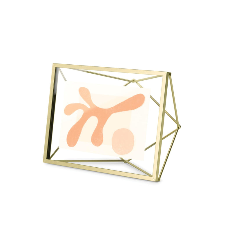 UMBRA - Prisma Picture Frame | Modern Geometric Photo Frame Home & Kitchen Matte - Brass 4x6" (10x15 cm)