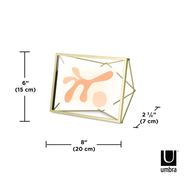 UMBRA - Prisma Picture Frame | Modern Geometric Photo Frame Home & Kitchen Matte - Brass 4x6" (10x15 cm)