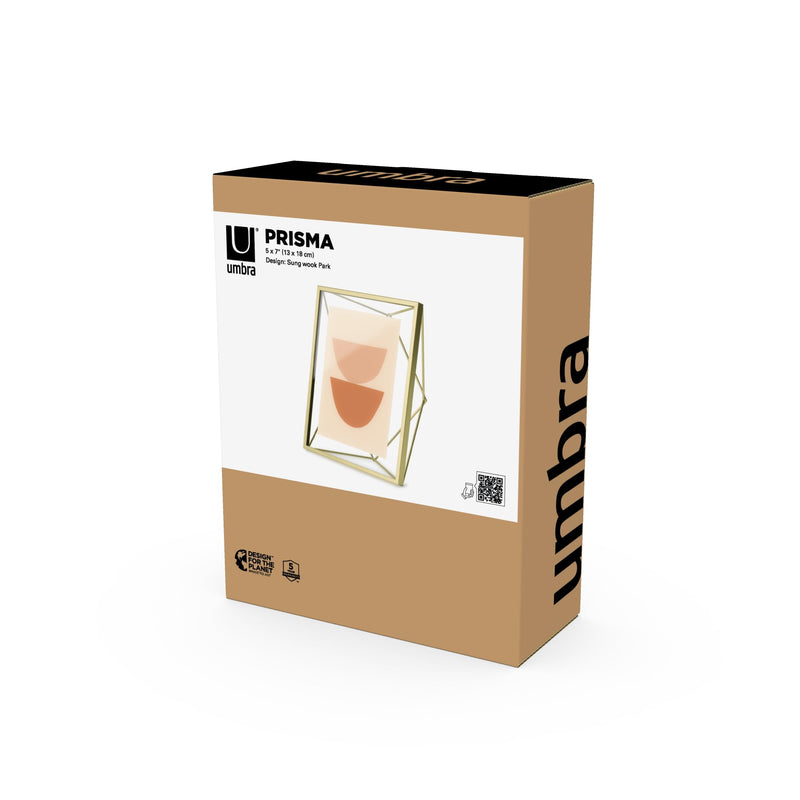 UMBRA - Prisma Picture Frame | Modern Geometric Photo Frame Home & Kitchen Matte - Brass 5x7" (13x18 cm)