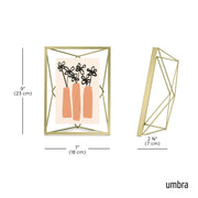 UMBRA - Prisma Picture Frame | Modern Geometric Photo Frame Home & Kitchen Matte - Brass 5x7" (13x18 cm)