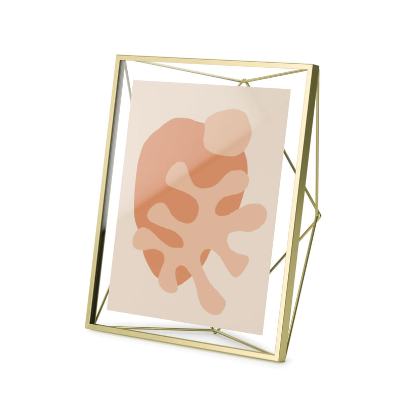 UMBRA - Prisma Picture Frame | Modern Geometric Photo Frame Home & Kitchen Matte - Brass 8x10" (20x25 cm)
