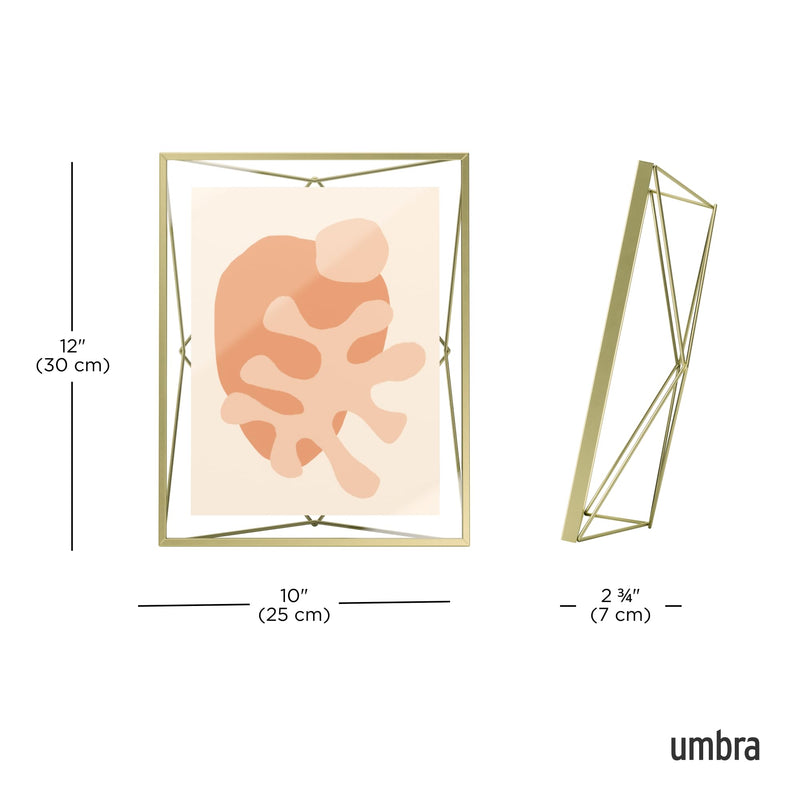 UMBRA - Prisma Picture Frame | Modern Geometric Photo Frame Home & Kitchen Matte - Brass 8x10" (20x25 cm)