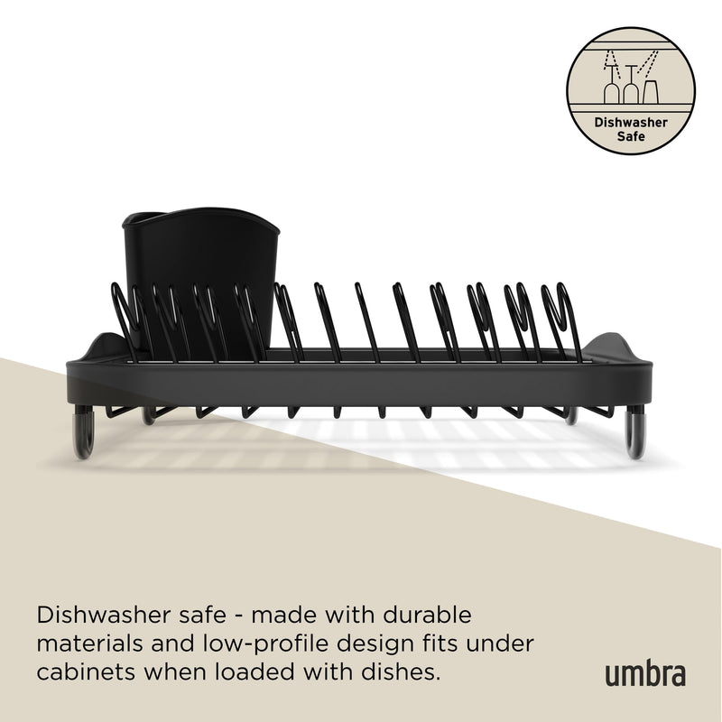 UMBRA - Sinkin Dish Rack | Compact Over - Sink Drying Rack for Kitchen Counters Home & Kitchen White - Nickel