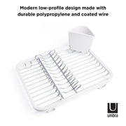 UMBRA - Sinkin Dish Rack | Compact Over - Sink Drying Rack for Kitchen Counters Home & Kitchen White - Nickel