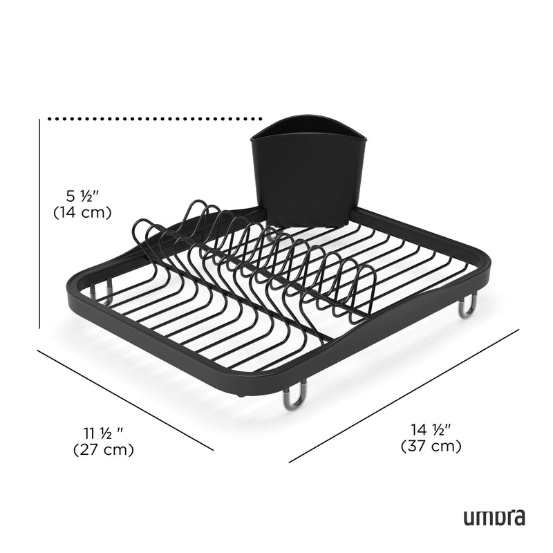 UMBRA - Sinkin Dish Rack | Compact Over - Sink Drying Rack for Kitchen Counters Home & Kitchen White - Nickel
