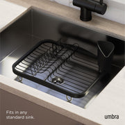 UMBRA - Sinkin Dish Rack | Compact Over - Sink Drying Rack for Kitchen Counters Home & Kitchen White - Nickel