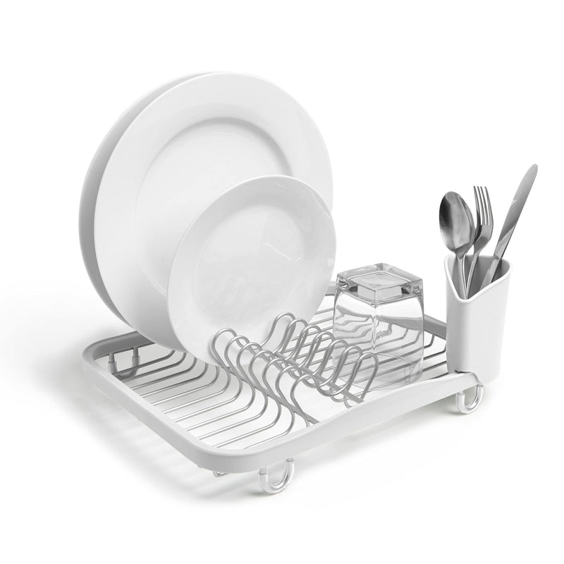 UMBRA - Sinkin Dish Rack | Compact Over - Sink Drying Rack for Kitchen Counters Home & Kitchen White - Nickel