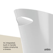 UMBRA - Skinny Trash Can | Slim Space - Saving Waste Bin for Home and Office Home & Kitchen Metallic - White