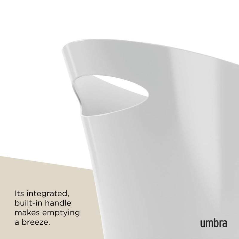 UMBRA - Skinny Trash Can | Slim Space - Saving Waste Bin for Home and Office Home & Kitchen Metallic - White