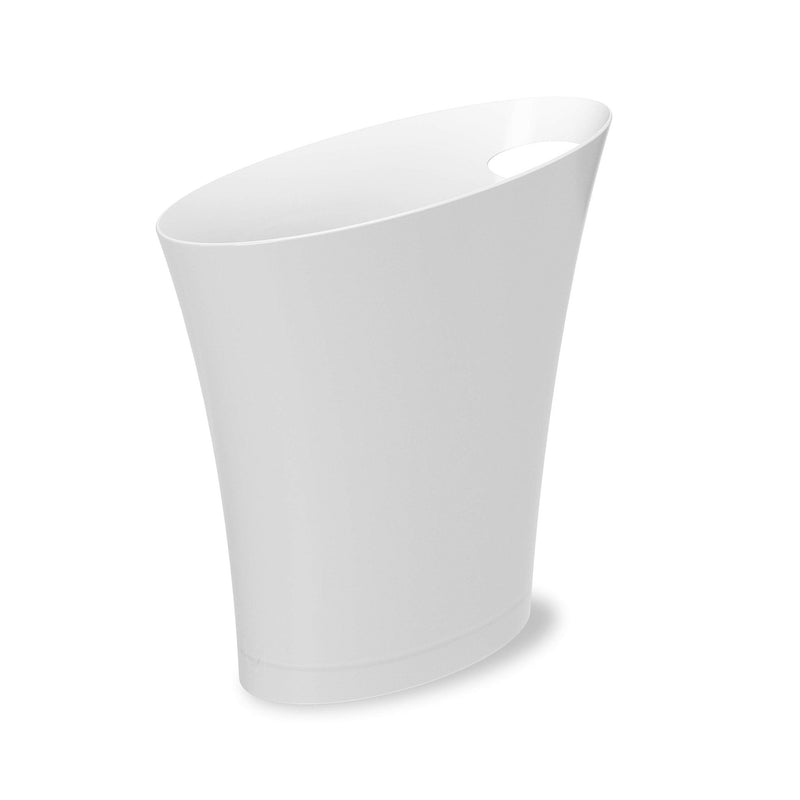 UMBRA - Skinny Trash Can | Slim Space - Saving Waste Bin for Home and Office Home & Kitchen Metallic - White