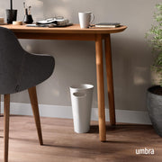 UMBRA - Skinny Trash Can | Slim Space - Saving Waste Bin for Home and Office Home & Kitchen Metallic - White