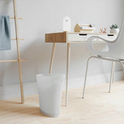 UMBRA - Skinny Trash Can | Slim Space - Saving Waste Bin for Home and Office Home & Kitchen Metallic - White