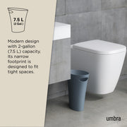 UMBRA - Skinny Trash Can | Slim Space - Saving Waste Bin for Home and Office Home & Kitchen Slate Blue