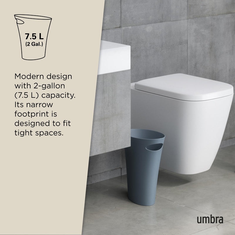 UMBRA - Skinny Trash Can | Slim Space - Saving Waste Bin for Home and Office Home & Kitchen Slate Blue