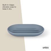 UMBRA - Touch - Soap Dish | Bathroom Countertop Soap Tray and Draining Dish Home & Kitchen Slate Blue