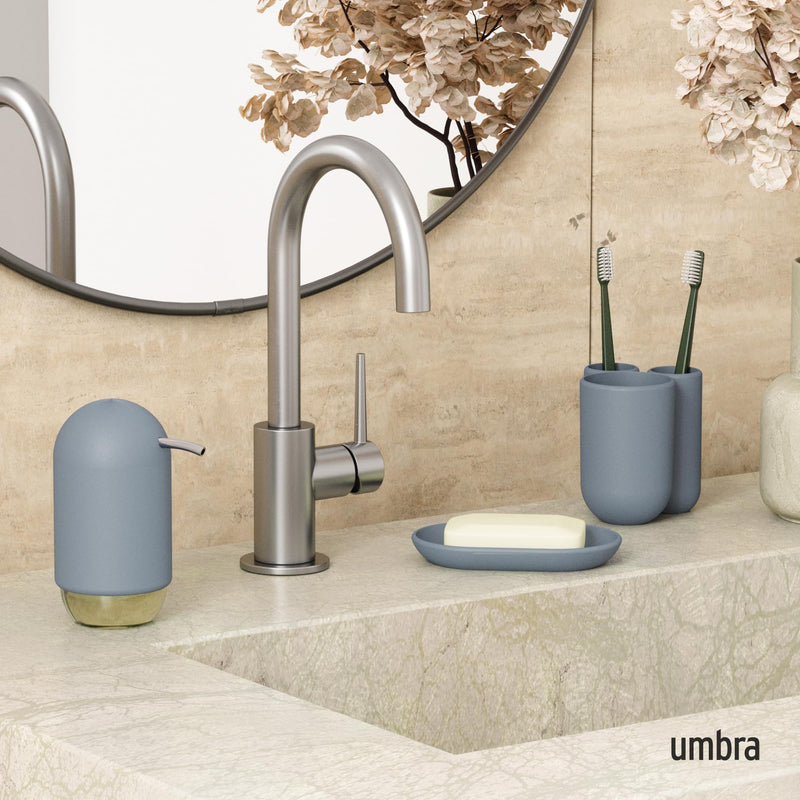 UMBRA - Touch - Soap Dish | Bathroom Countertop Soap Tray and Draining Dish Home & Kitchen Slate Blue