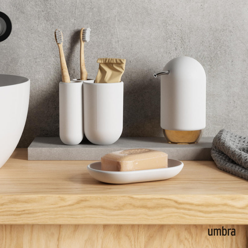 UMBRA - Touch - Soap Dish | Bathroom Countertop Soap Tray and Draining Dish Home & Kitchen White