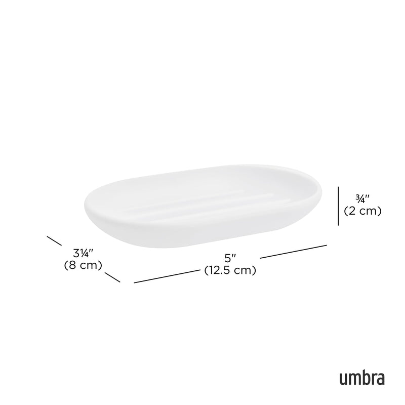 UMBRA - Touch - Soap Dish | Bathroom Countertop Soap Tray and Draining Dish Home & Kitchen White