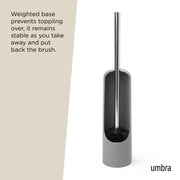 UMBRA - Touch Toilet Brush | Modern Compact Bathroom Brush with Holder & Stand Home & Kitchen Grey