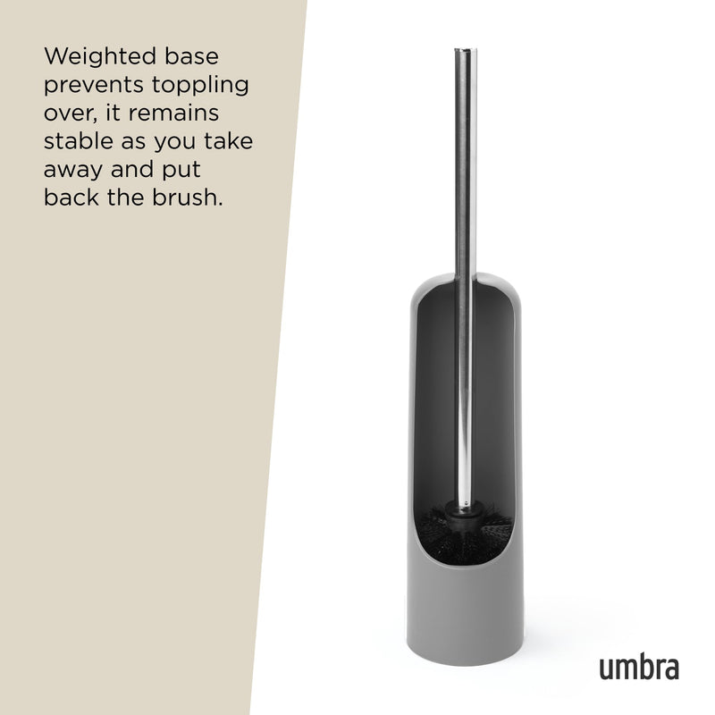 UMBRA - Touch Toilet Brush | Modern Compact Bathroom Brush with Holder & Stand Home & Kitchen Grey