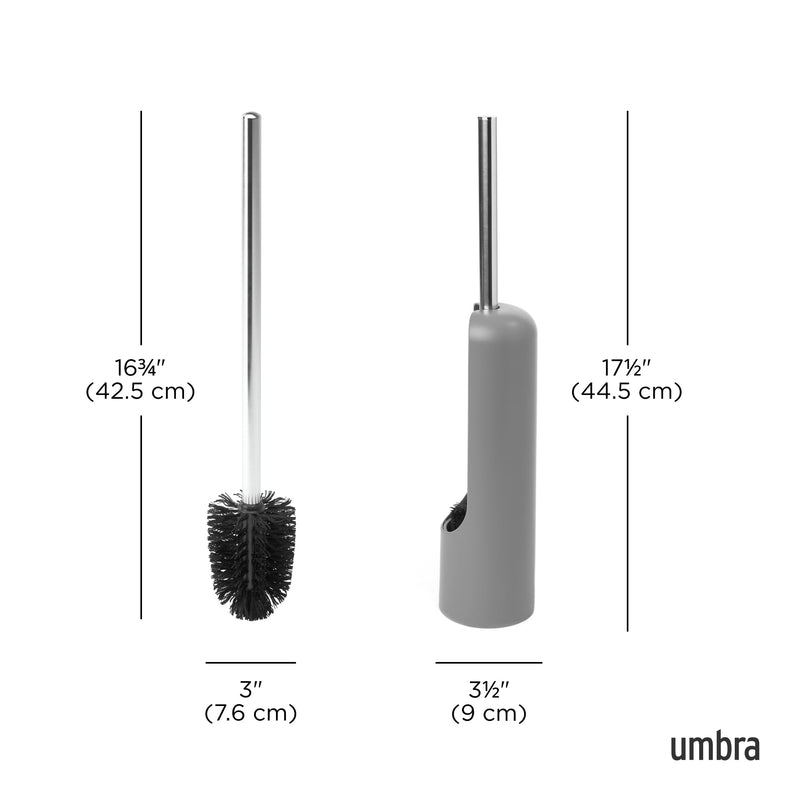 UMBRA - Touch Toilet Brush | Modern Compact Bathroom Brush with Holder & Stand Home & Kitchen Grey