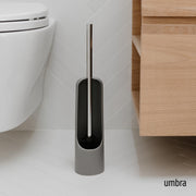 UMBRA - Touch Toilet Brush | Modern Compact Bathroom Brush with Holder & Stand Home & Kitchen Grey
