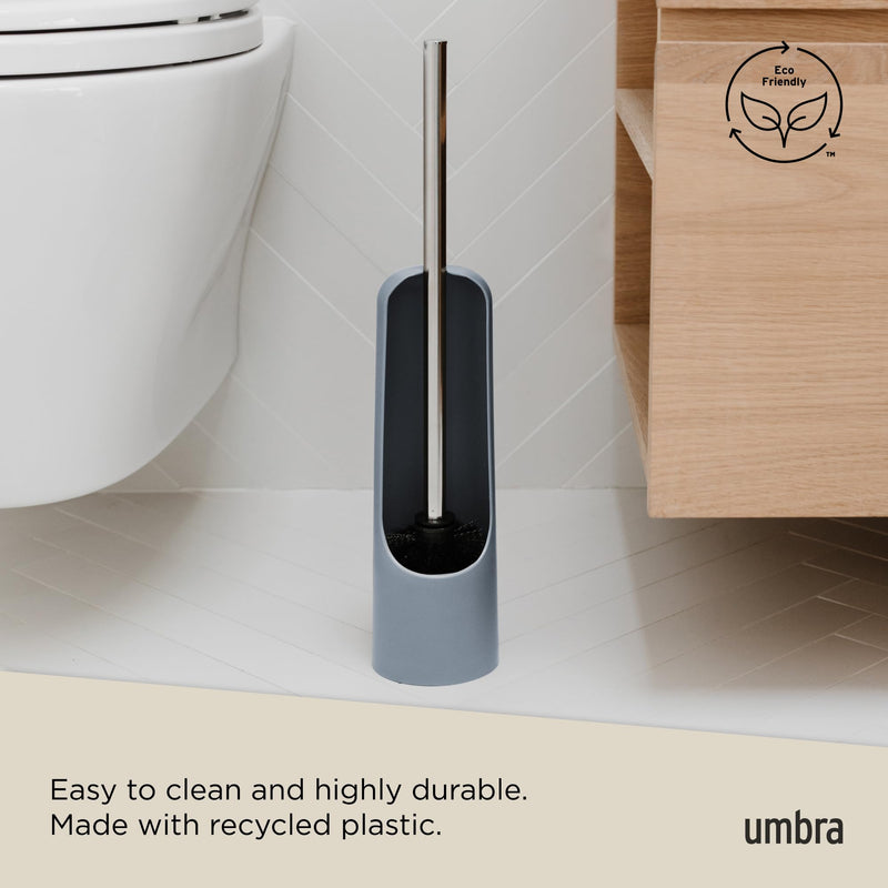UMBRA - Touch Toilet Brush | Modern Compact Bathroom Brush with Holder & Stand Home & Kitchen Slate Blue