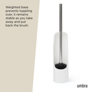 UMBRA - Touch Toilet Brush | Modern Compact Bathroom Brush with Holder & Stand Home & Kitchen White