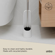 UMBRA - Touch Toilet Brush | Modern Compact Bathroom Brush with Holder & Stand Home & Kitchen White
