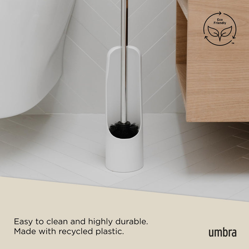 UMBRA - Touch Toilet Brush | Modern Compact Bathroom Brush with Holder & Stand Home & Kitchen White