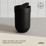 UMBRA - Touch Trash Can | Modern Waste Bin for Home, Kitchen & Office Use Home & Kitchen Black